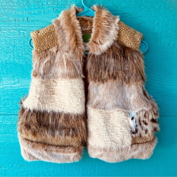ANTHROPOLOGIE MIXED MEDIA FAUX FUR VEST PATCHWORK SIZE SMALL - Picture 1 of 11